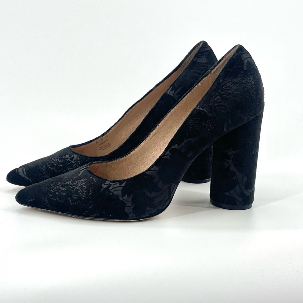 Pour La Victoire Black Floral Heels